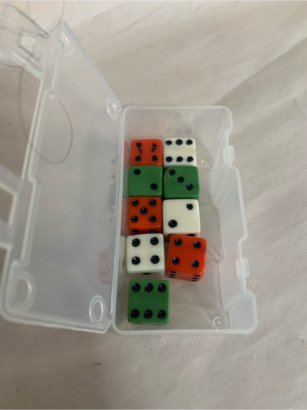 Lot 9 Dice Mixed Colors Green Red White Black Pips Game Replacement